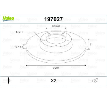 Brzdový kotouč VALEO 197027