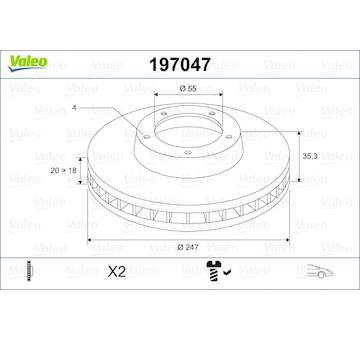 Brzdový kotouč VALEO 197047