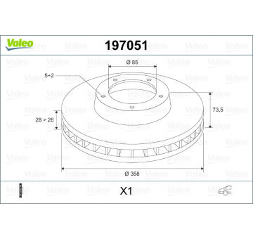Brzdový kotouč VALEO 197051