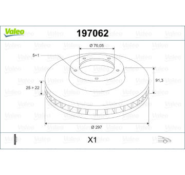 Brzdový kotouč VALEO 197062
