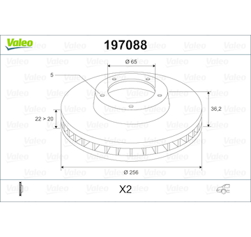 Brzdový kotouč VALEO 197088