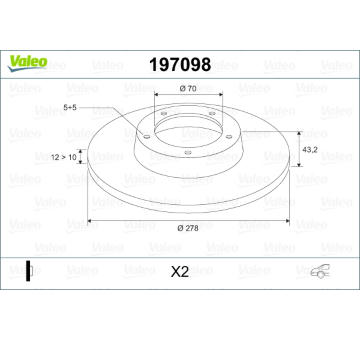Brzdový kotouč VALEO 197098