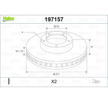 Brzdový kotouč VALEO 197157