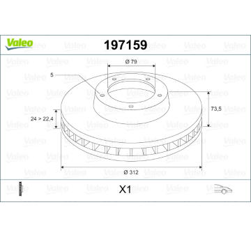 Brzdový kotouč VALEO 197159