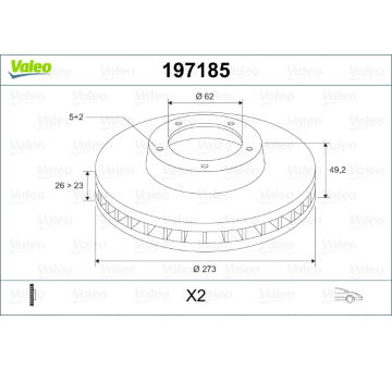 Brzdový kotouč VALEO 197185