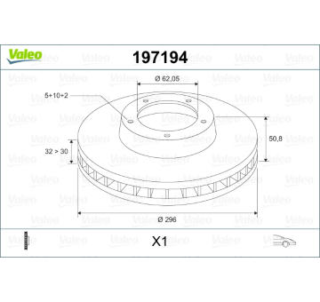 Brzdový kotouč VALEO 197194