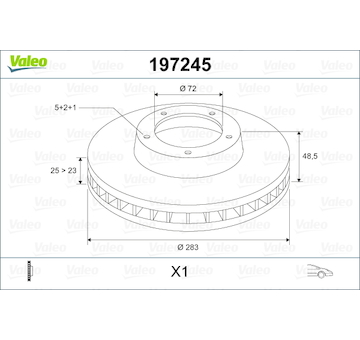 Brzdový kotouč VALEO 197245