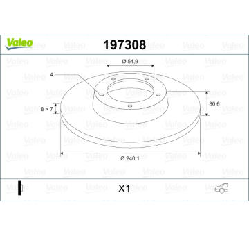 Brzdový kotouč VALEO 197308