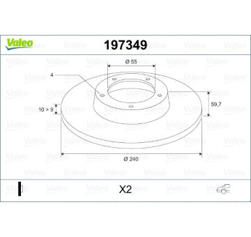 Brzdový kotouč VALEO 197349