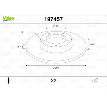 Brzdový kotouč VALEO 197457