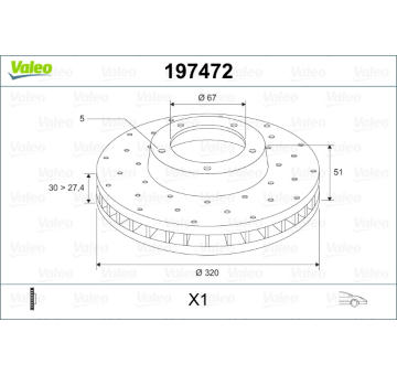 Brzdový kotouč VALEO 197472