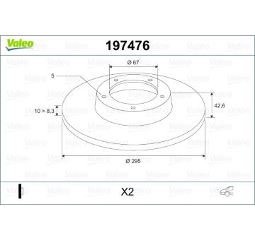 Brzdový kotouč VALEO 197476