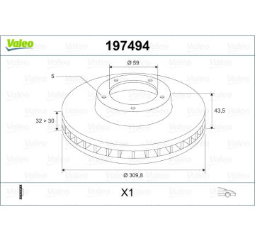 Brzdový kotouč VALEO 197494