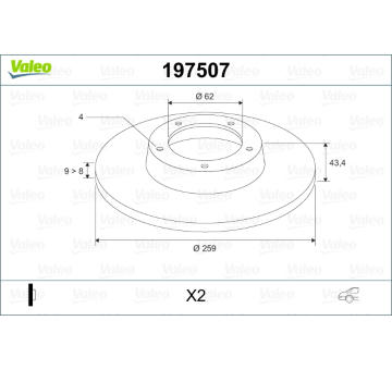 Brzdový kotouč VALEO 197507