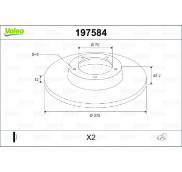 Brzdový kotouč VALEO 197584