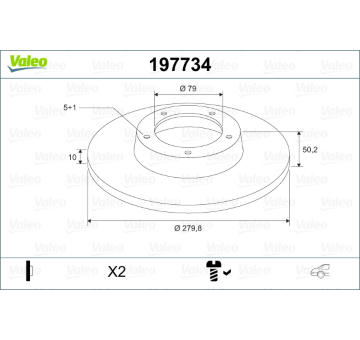 Brzdový kotouč VALEO 197734