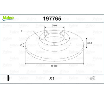 Brzdový kotouč VALEO 197765