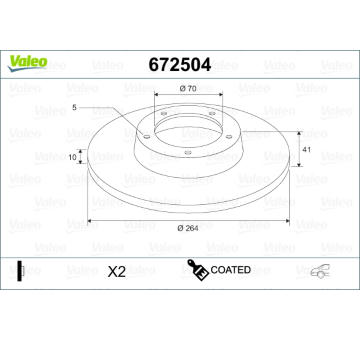 Brzdový kotouč VALEO 672504