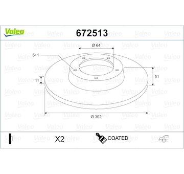 Brzdový kotouč VALEO 672513