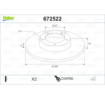 Brzdový kotouč VALEO 672522