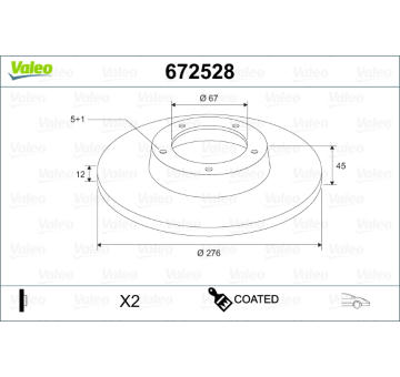 Brzdový kotouč VALEO 672528