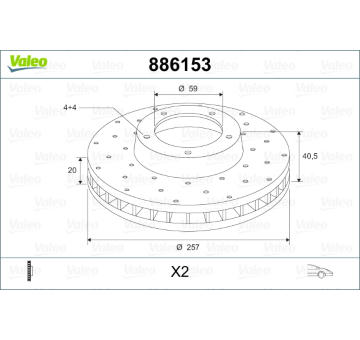 Brzdový kotouč VALEO 886153