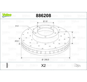 Brzdový kotouč VALEO 886208