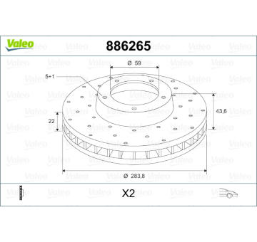 Brzdový kotouč VALEO 886265