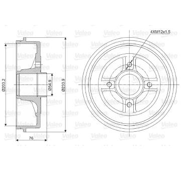 Brzdový buben VALEO 237003