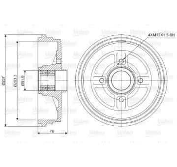 Brzdový buben VALEO 237034