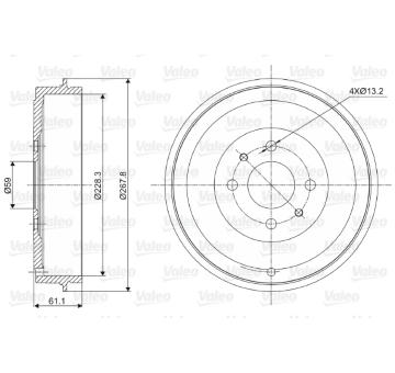 Brzdový buben VALEO 237036