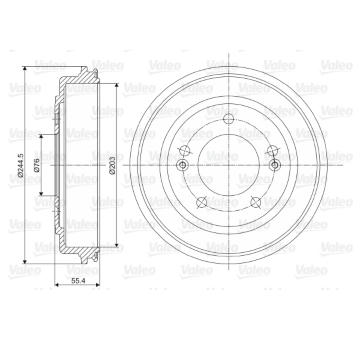 Brzdový buben VALEO 237076