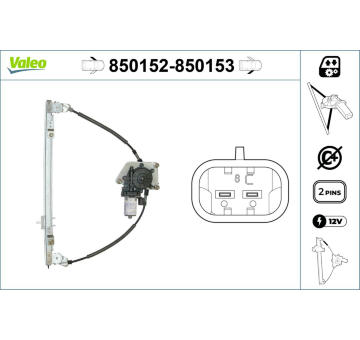 Mechanizmus zdvíhania okna VALEO 850152