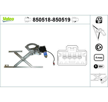 Zvedací zařízení oken VALEO 850518
