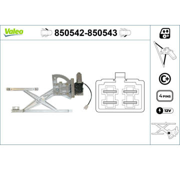 Zvedací zařízení oken VALEO 850542