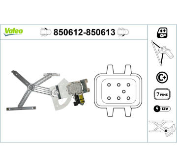 Zvedací zařízení oken VALEO 850612