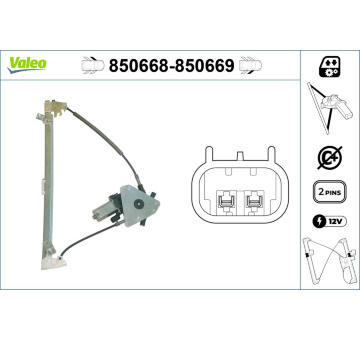 Zvedací zařízení oken VALEO 850668