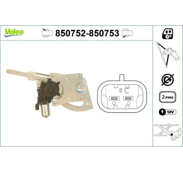 Zvedací zařízení oken VALEO 850752