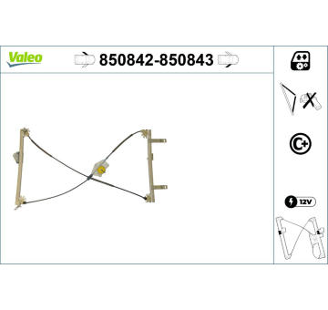 Zvedací zařízení oken VALEO 850842