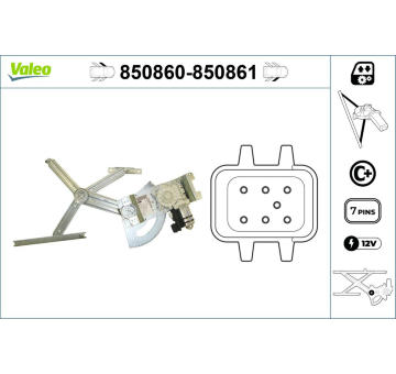 Zvedací zařízení oken VALEO 850860