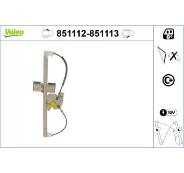 Zvedací zařízení oken VALEO 851112
