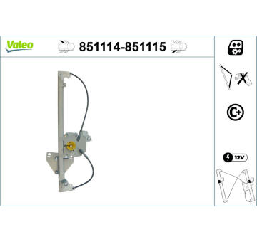 Zvedací zařízení oken VALEO 851114