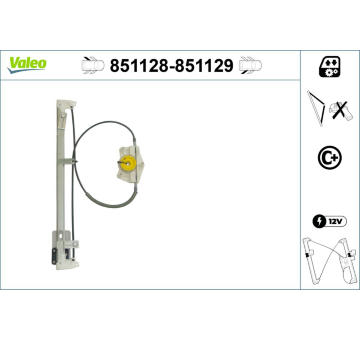 Zvedací zařízení oken VALEO 851128