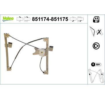 Zvedací zařízení oken VALEO 851174