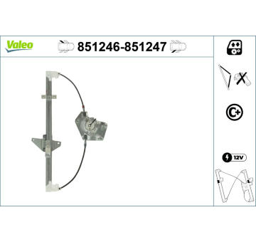 Zvedací zařízení oken VALEO 851246