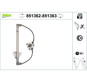 Zvedací zařízení oken VALEO 851362
