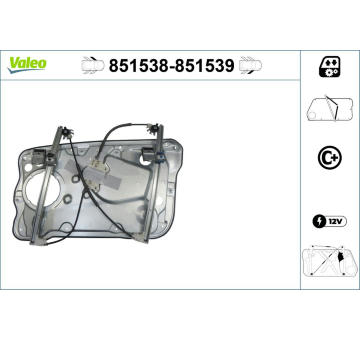 Zvedací zařízení oken VALEO 851538