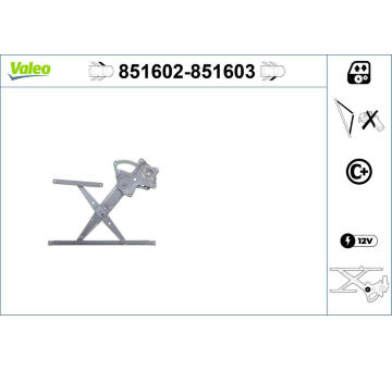 Zvedací zařízení oken VALEO 851602