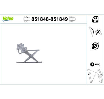 Zvedací zařízení oken VALEO 851848