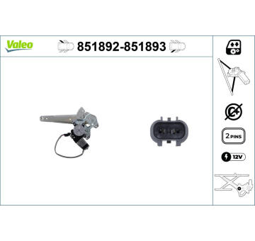Zvedací zařízení oken VALEO 851892